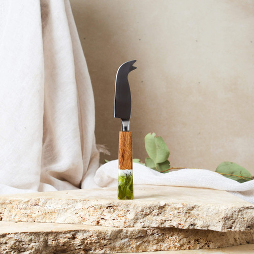 Sage Green Resin Handcrafted Cheese Knives