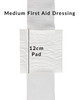 First Aid Dressing | Medium | Open, Showing Dressing Pad with Measurement | Physical Sports First Aid
