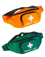 First Aid Bum Bag | Green and Orange | Physical Sports First Aid