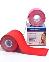 Leukotape K Kinesiology Tape | 7.5cm (red) and 5cm (pink) | Physical Sports First Aid