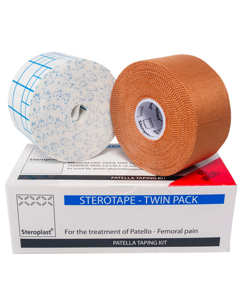 Steroplast Patella Sports Taping Kit | Zinc Oxide Strapping and Fixing Tape | Physical Sports First Aid