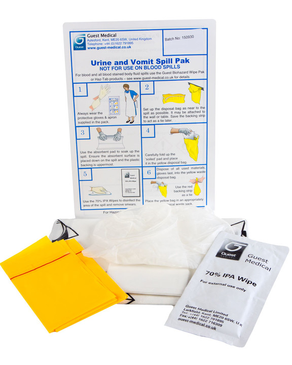 Urine and Vomit Spill Pack Contents | Physical Sports First Aid