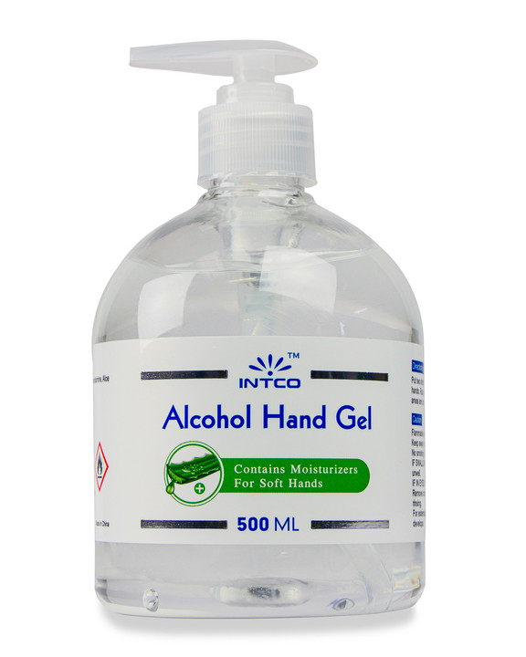 Intco Alcohol Hand Gel | 500ml Pump Top Bottle | Physical Sports First Aid