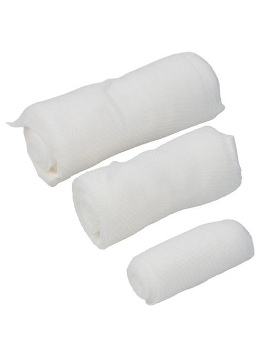 First Aid Dressings | Group Shot, All Sizes | Shown Rolled Without Packaging | Physical Sports First Aid