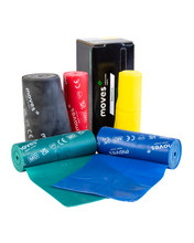Moves Band | Latex Resistance Band | Group Shot of 5.5m Sizes | Physical Sports First Aid