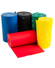 Moves Latex-Free Resistance Band | 5.5m Roll Group Shot of all Levels | Physical Sports First Aid
