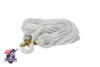 5/16 Inch Diameter x 70 Feet Length White Flagpole Polypropylene Halyard And Pair of 3 Inch White Rubber Coated Brass Swivel Snap - Flagpole Rope Set