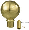 3 Inch Gold Metal Parade Indoor Flagpole Ball Ornament with Ferrule for Oak Flagpoles 050127