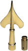 8-1/4 Inch Gold Metal Parade Indoor Flagpole Army Spear Ornament with Ferrule for Oak Flagpoles 050115
