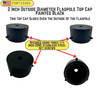 2 Inch Outside Diameter Flagpole Top Cap Black 340280