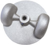 2-3/8 Inch Painted White Cast Aluminum External Halyard Stationary Double Pulley Flagpole Truck ST-32 Series 340045