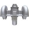 Painted White Cast Aluminum External Halyard Revolving Double Pulley Up to 5-1/2 Inch Flagpole Truck 1-1/4 Inch NPT Threading Spindle Truck HDT-2 Series 340154