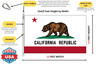 California 10x15 nylon state flag shown full width, made in the USA by FORTISVEX