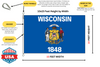 Wisconsin 10x15 Feet Nylon State Flag Made in USA