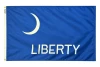 Fort Moultrie Liberty flag, 3 by 5 feet, blue field with white crescent and LIBERTY lettering