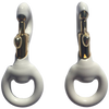 Pair of 3 Inch White Rubber Coated Brass Swivel Snap (2, White)