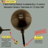 5 Inch Painted Bronze Aluminum Ball Flagpole Ornament 1/2 Inch-13NC Spindle Thread 330016
