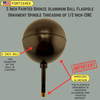 5 Inch Painted Bronze Aluminum Ball Flagpole Ornament 1/2 Inch-13NC Spindle Thread 330016