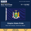 FORTISVEX New York 12 by 18 feet nylon flag. Empire State pride, Excelsior meaning Ever Upward, and made in the United States.