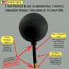 5 Inch Painted Black Aluminum Ball Flagpole Ornament 1/2 Inch-13NC Spindle Thread 330023