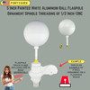 5 Inch Painted White Aluminum Ball Flagpole Ornament 1/2 Inch-13NC Spindle Thread 330030