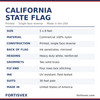 California 5x8 nylon state flag specifications, single face reverse, made in the USA by FORTISVEX