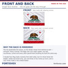 Back of a single face reverse California 6x10 nylon flag, ink penetrates so colors read both sides