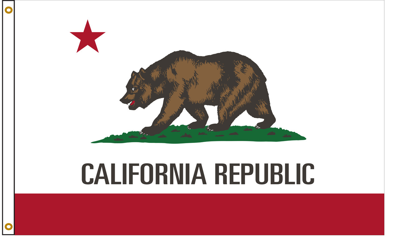 Bandiera Stato California 4x6' In Nylon – Prodotta In USA Con Inchiostri DuPont E Garanzia 12 Mesi