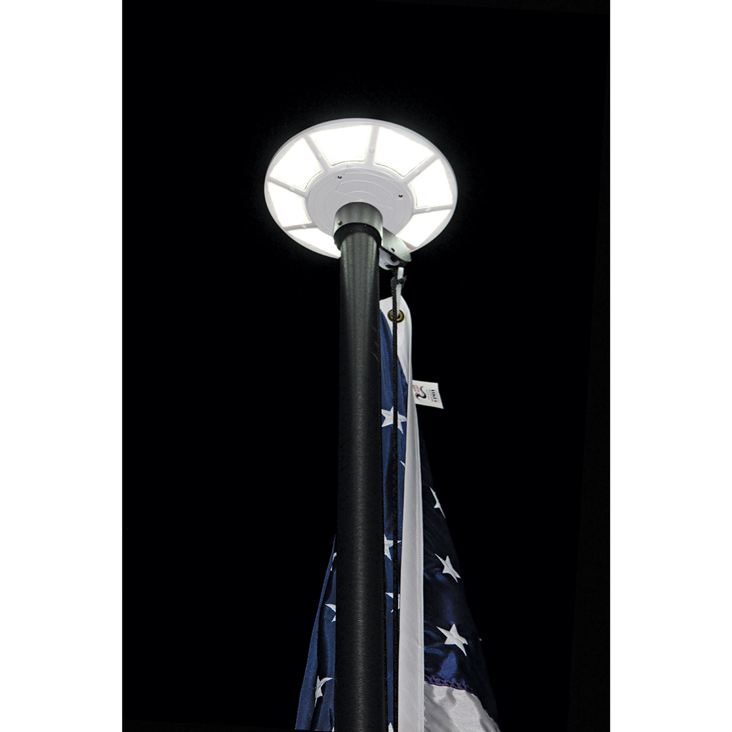 Best Flagpole Solar Light Top Mounted Commercial Grade 800 Lumen