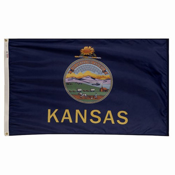 Kansas State Flag 3x5 Feet Spectramax Nylon by Valley Forge Flag 35232160