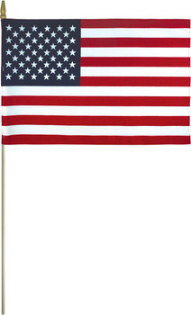 Lightweight Cotton US Mounted Flag Size 8x12 Inches 010230
