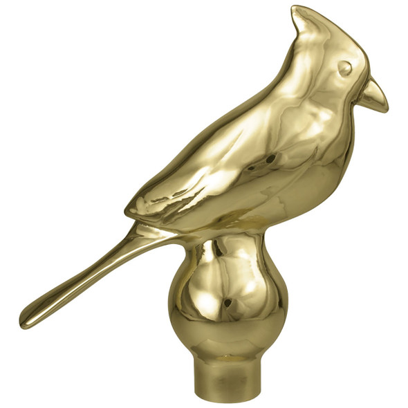 Metal Cardinal With Ferrule Gold Indoor Flagpole Ornament 050177