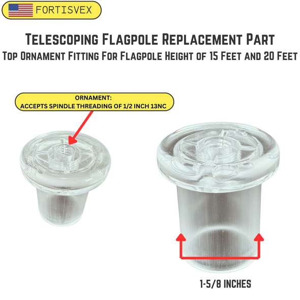 Telescoping Top Ornament Fitting For 15 And 20 Feet Telescoping Flagpoles 320096