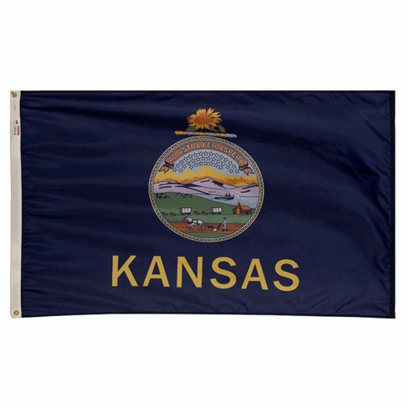 Kansas State Flag 6x10 Feet Spectramax Nylon by Valley Forge Flag 60232160