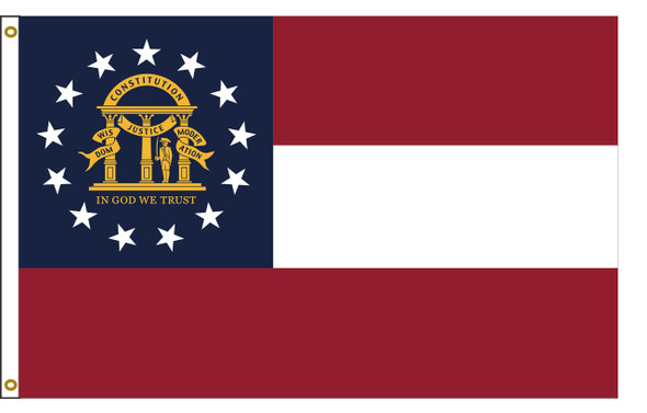 Georgia 4 feet by 6 feet Nylon State Flag 4 feet by 6 feet