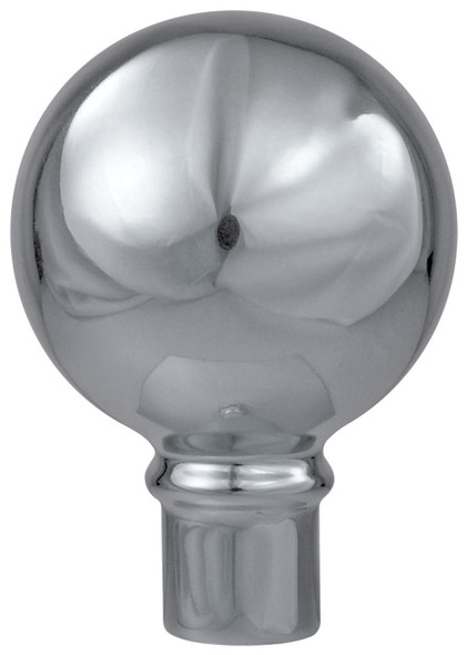 3 Inch Silver Metal Parade Indoor Flagpole Ball Ornament with Ferrule for Oak Flagpoles 050128