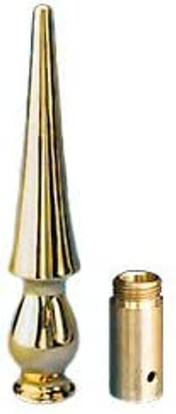 8 Inch S-105 Metal Round Spear Gold Ornament with Ferrule for Oak Flagpoles 050087