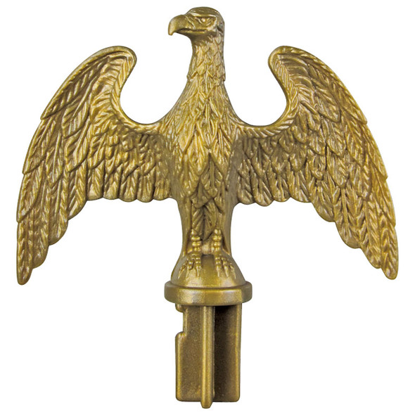 Plastic Ornament Gold Gilt Slip Fit Eagle 3.25 Inch Height 4.25 Inch Width for 3/4 Inch Steel Pole 050035