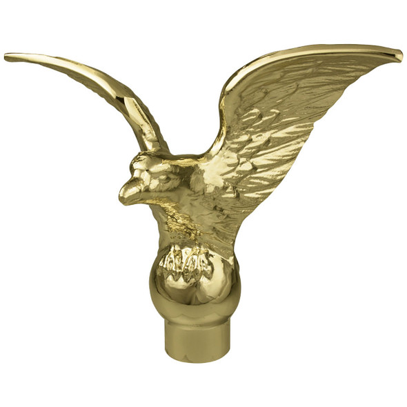 Metal 7 Inch Height 8.25 Inch Width Flying Eagle Gold with Ferrule Parade Indoor Oak Flagpole Ornament 050002