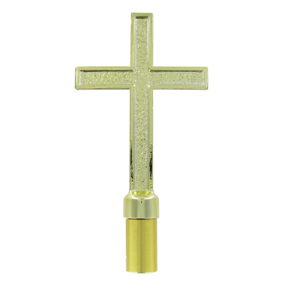 Metal 7.5 Inch Height 5 Inch Width Passion Cross Gold with Ferrule Parade Indoor Oak Flagpole Ornament 050039