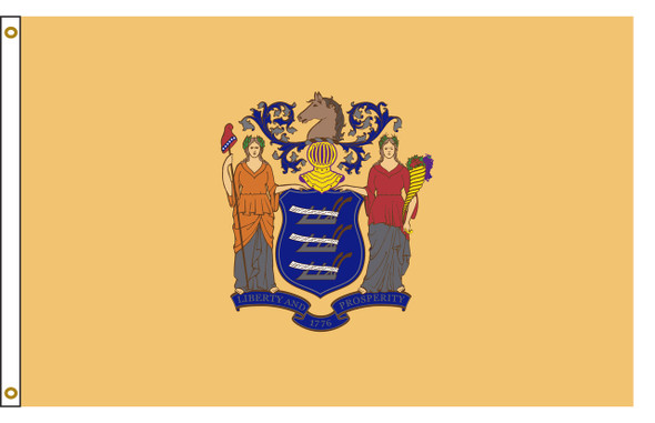 New Jersey 4 feet by 6 feet Nylon State Flag 4 feet by 6 feet