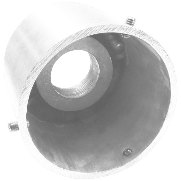 5 Inch Outside Diameter Flagpole Top Adapter 1-1/4 inch NPT Top Spindle Threading White 340262