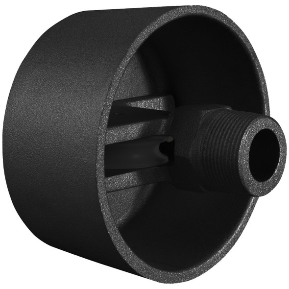 Painted Black Flagpole Truck Rope Style Internal Halyard Spindle 1-1/4 Inch NPT Threading Stationary Single Pulley 3-1/2 Inch Top Diameter IHT-VS Series 340315
