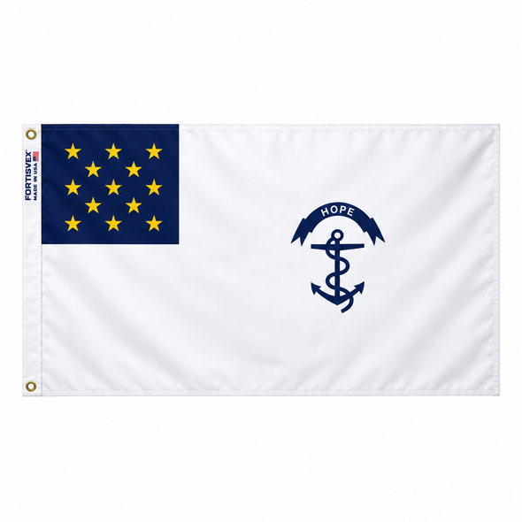 FORTISVEX Rhode Island Regiment Flag 3x5 Feet Nylon - Made in USA with Brass Grommets