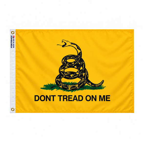 FORTISVEX Gadsden Flag 4x6 Feet Nylon - Made in USA with Brass Grommets