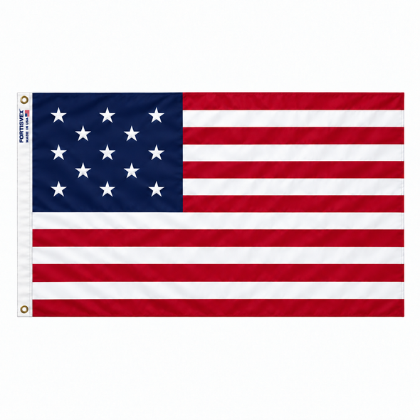 FORTISVEX 13 Star U.S. Flag 3x5 Feet Nylon - Made in USA with Brass Grommets