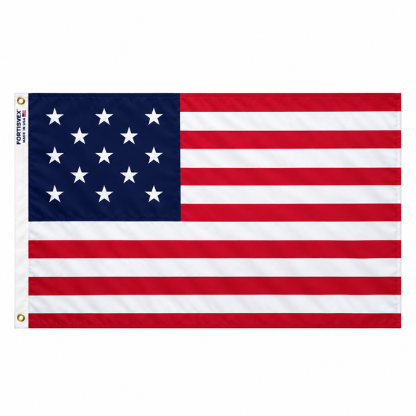 FORTISVEX 13 Star U.S. Flag 5x8 Feet Nylon - Made in USA with Brass Grommets