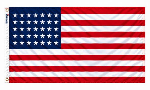 FORTISVEX 35 Star U.S. Flag 5x8 Feet Nylon - Made in USA with Brass Grommets