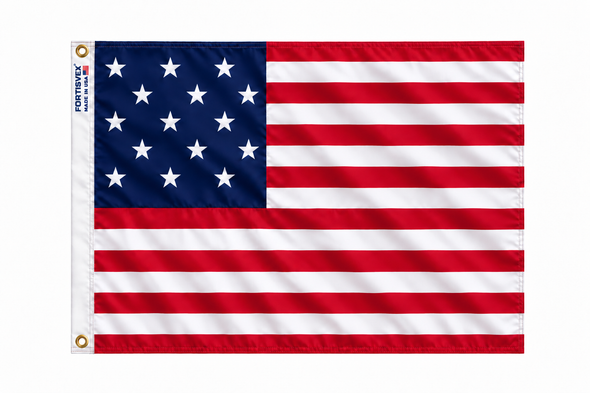FORTISVEX 15 Star U.S. Flag 4x6 Feet Nylon - Made in USA with Brass Grommets