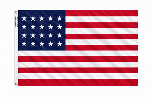 FORTISVEX 20 Star U.S. Flag 3x5 Feet Nylon - Made in USA with Brass Grommets